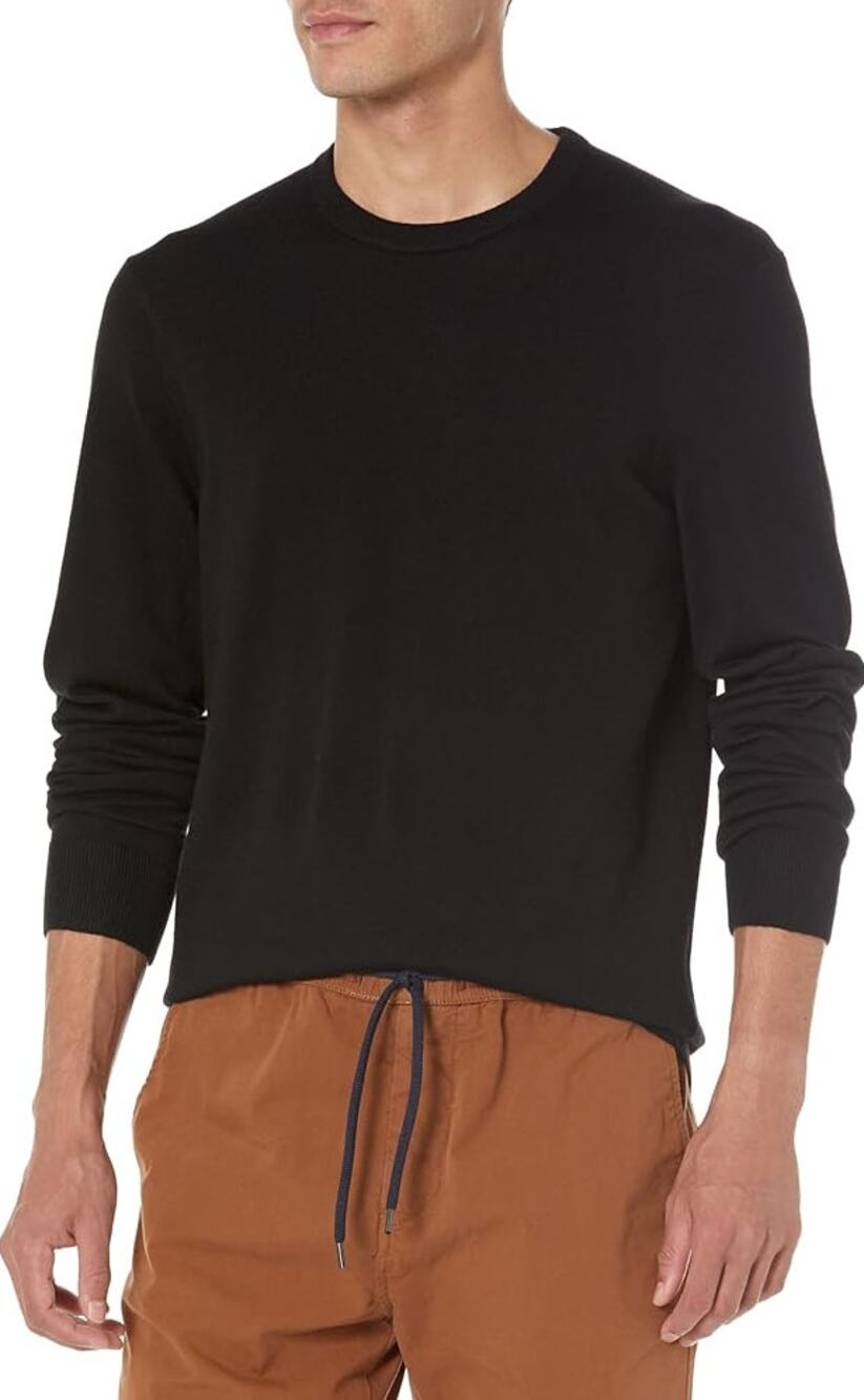 CLUB MONACO Merino Wool Crewneck Sweater Black Sz L $159 {B15}